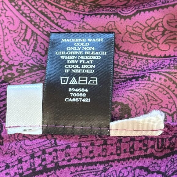 #22 Women's Ann Taylor Sheer Paisley Blouse, Purple, Size Small - Picture 6 of 6